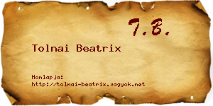 Tolnai Beatrix névjegykártya